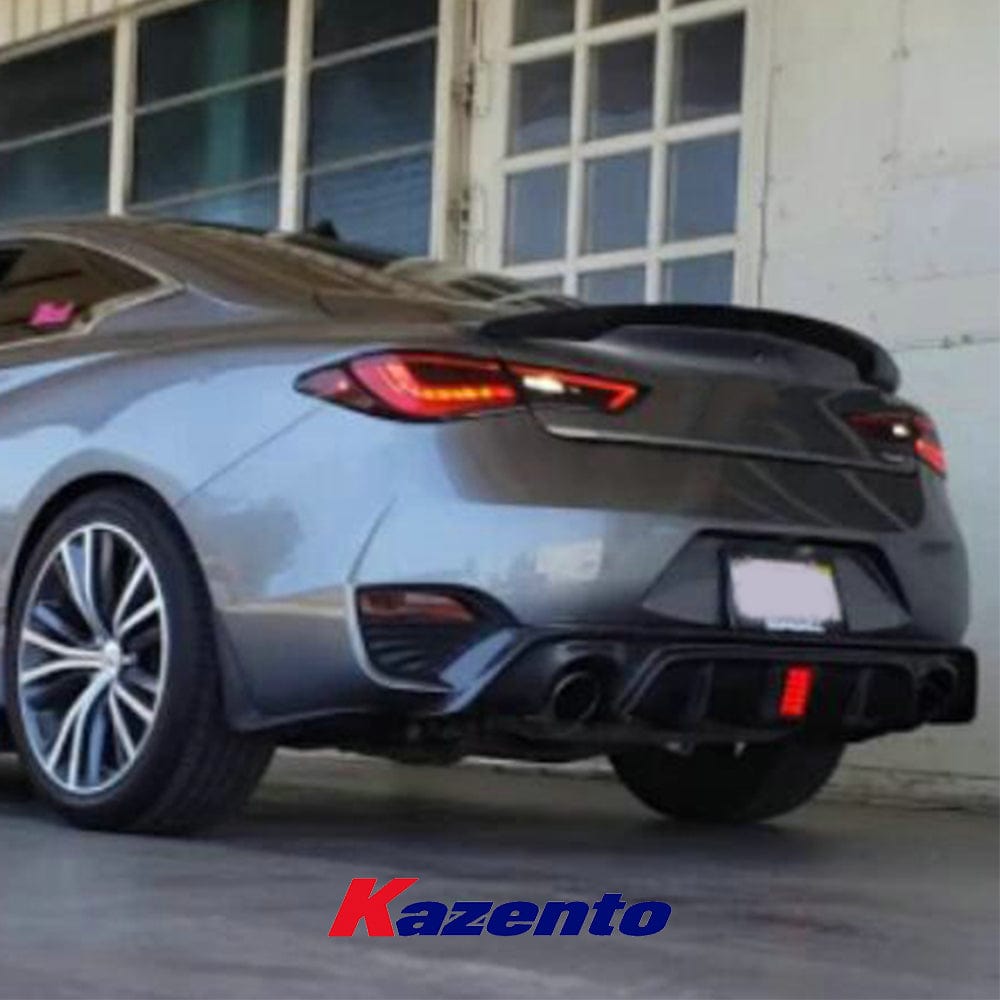 Infiniti Q60 CV37 Rear Bumper Lip Diffuser 17 onwards Kazento Carbon Parts 车身侧板 Carbon Fiber Q60-DIF-V-CF