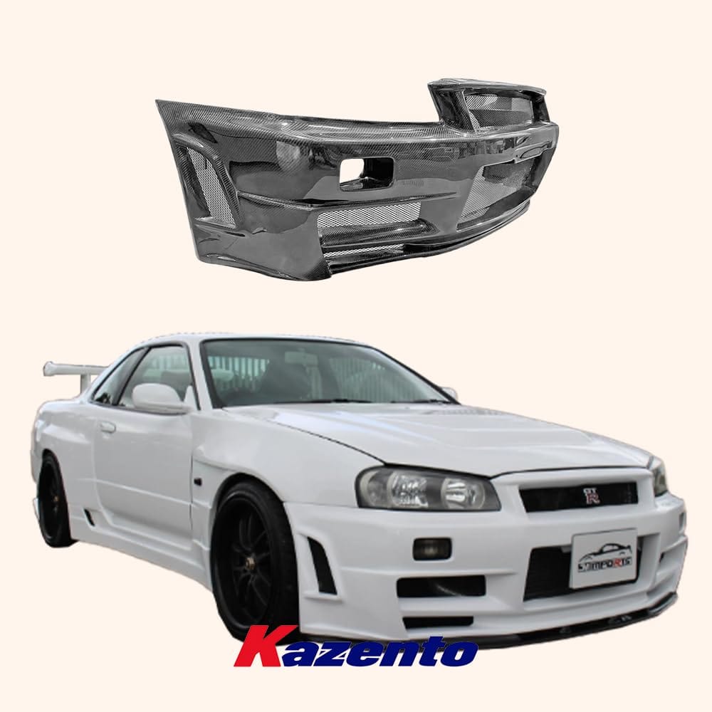 Kazento Carbon Fiber Front Bumper for Nissan Skyline R34 Kazento Carbon Parts 车身侧板 R34-FB-ZT-GTT-CF