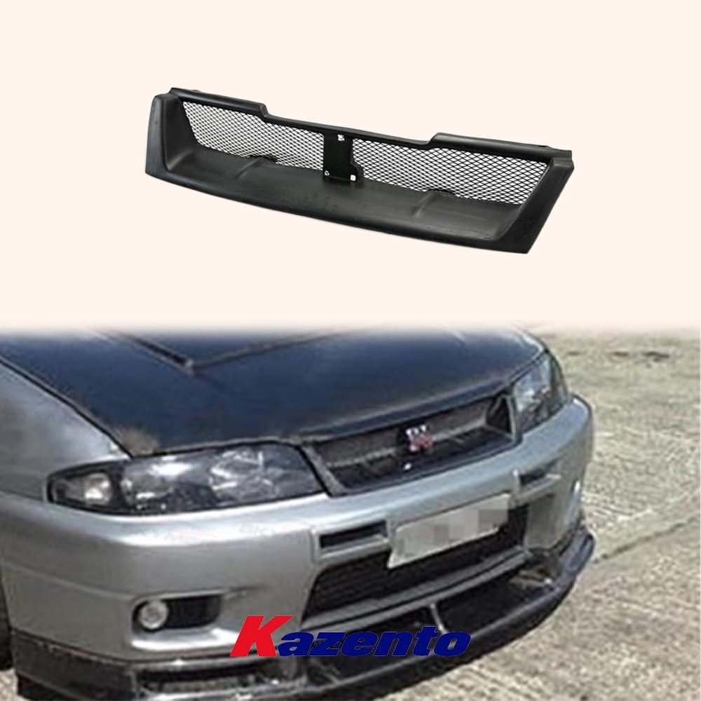Kazento Fiberglass Front Bumper Grille for Nissan Skyline Kazento Carbon Parts 车身侧板 R33-FG-GTR-FRP