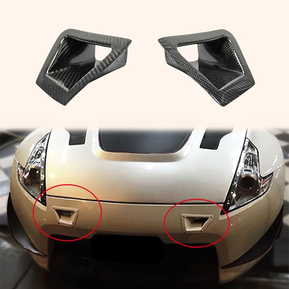 Kazento For 09 Onwards 370Z Z34 For Nissan Front Bumper Duct Set Carbon Fiber