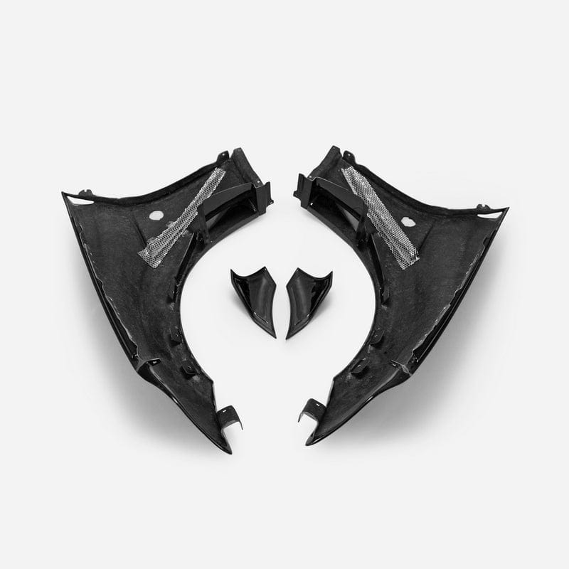 Kazento For 09 Onwards 370Z Z34 For Nissan Vrs Style Front Fender With Front Bumper Extension Partial Carbon Fiber(Side Fin)