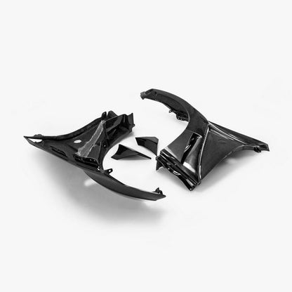 Kazento For 09 Onwards 370Z Z34 For Nissan Vrs Style Front Fender With Front Bumper Extension Partial Carbon Fiber(Side Fin)