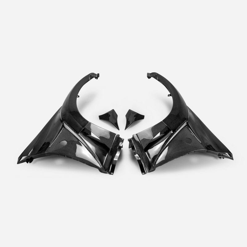 Kazento For 09 Onwards 370Z Z34 For Nissan Vrs Style Front Fender With Front Bumper Extension Partial Carbon Fiber(Side Fin)