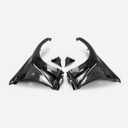 Kazento For 09 Onwards 370Z Z34 For Nissan Vrs Style Front Fender With Front Bumper Extension Partial Carbon Fiber(Side Fin)