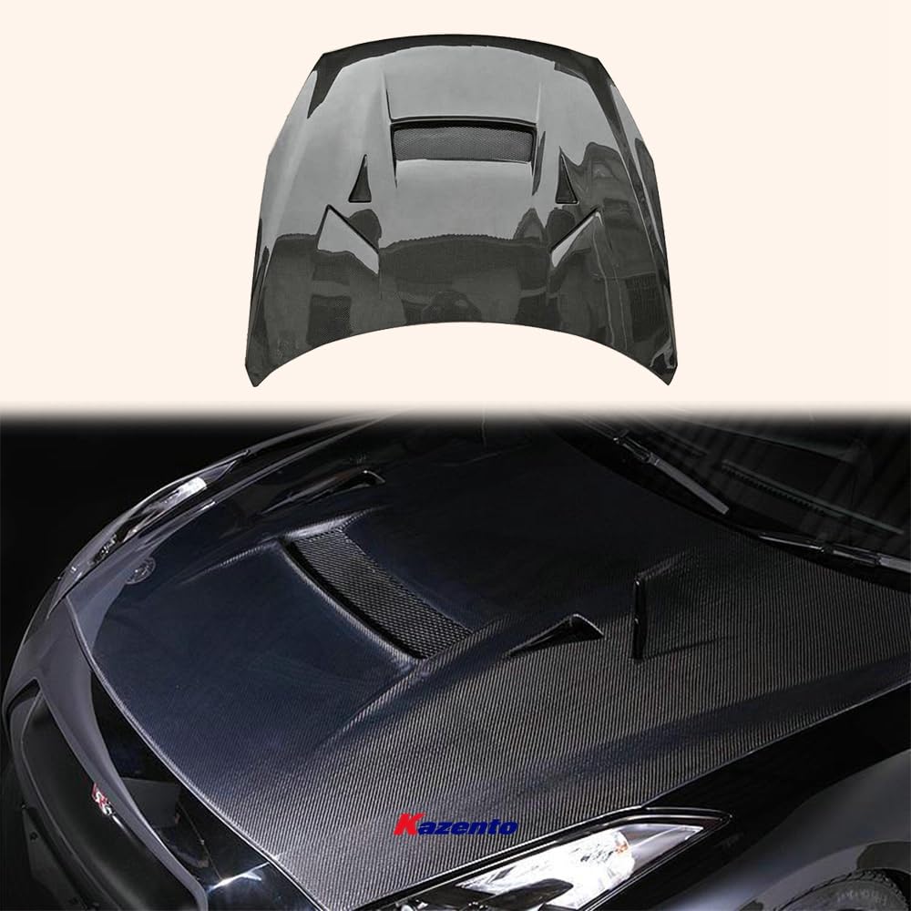 Kazento For 2007-2016 Nissan GTR R35 CBA DBA RAVS Style Front Hood Bonnet Bodykits Kazento Carbon Parts 引擎盖