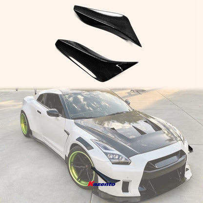 Kazento For 2007-2016 Nissan GTR R35 OE Style Front Bumper Canard Splitter Kazento Carbon Parts 车身侧板