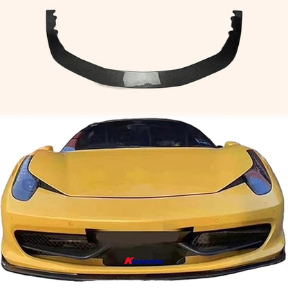 Kazento For 2010-2015 Ferrari 458 Coupe Spyder AP Style Front Bumper Bottom Lip Splitter Kazento Carbon Parts 车身侧板