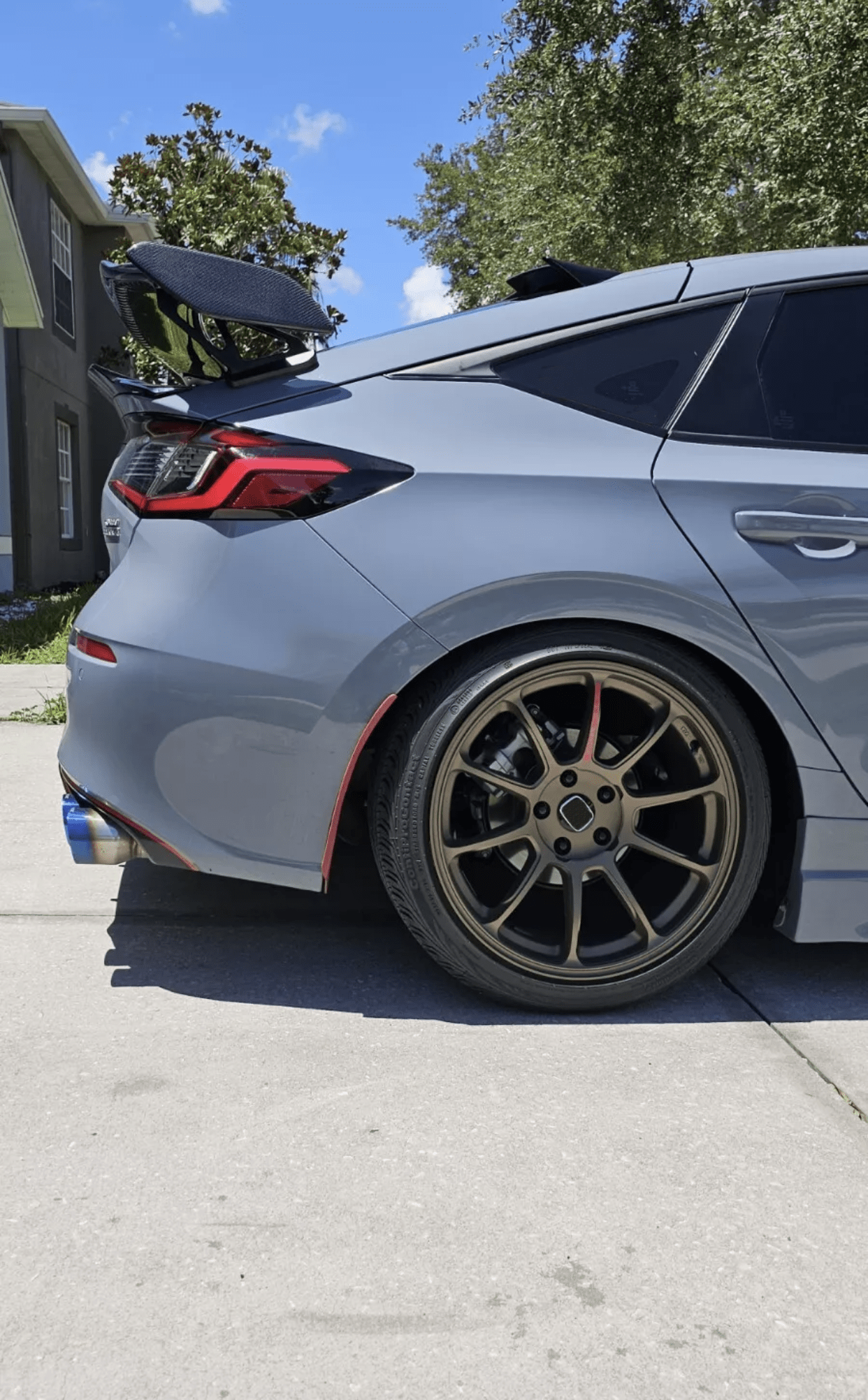 Kazento For 2022+ Honda Civic Hatchback FL5 Type-R Rear Trunk Spoiler Wing Carbon Fiber Kazento Carbon Parts 车身侧板 Carbon Fiber FL5-RS-MD-CF