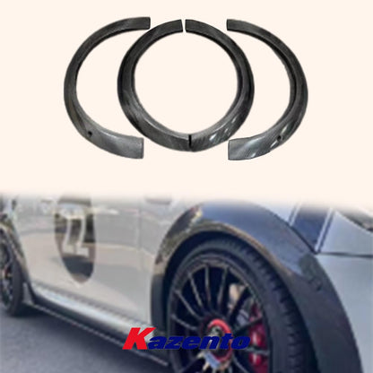 Kazento For 2022 Mini Cooper F56-F57 Carbon Fender Flare Wheel Arch Eyebrow Cover Kits