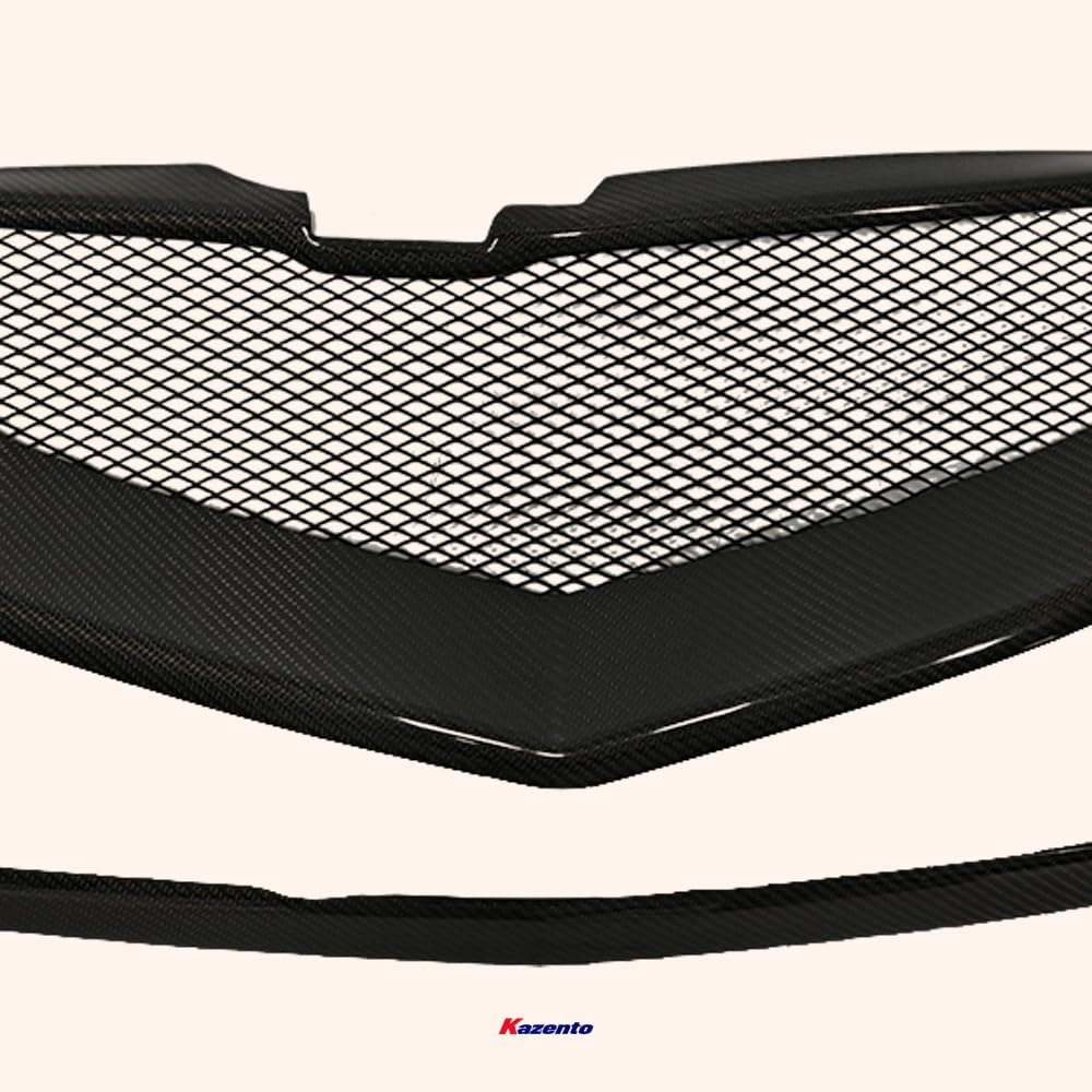 Kazento For Acura TL 2004-2006 Carbon Fiber Front KZ Bumper Hood Grille Cover Car Body Kit