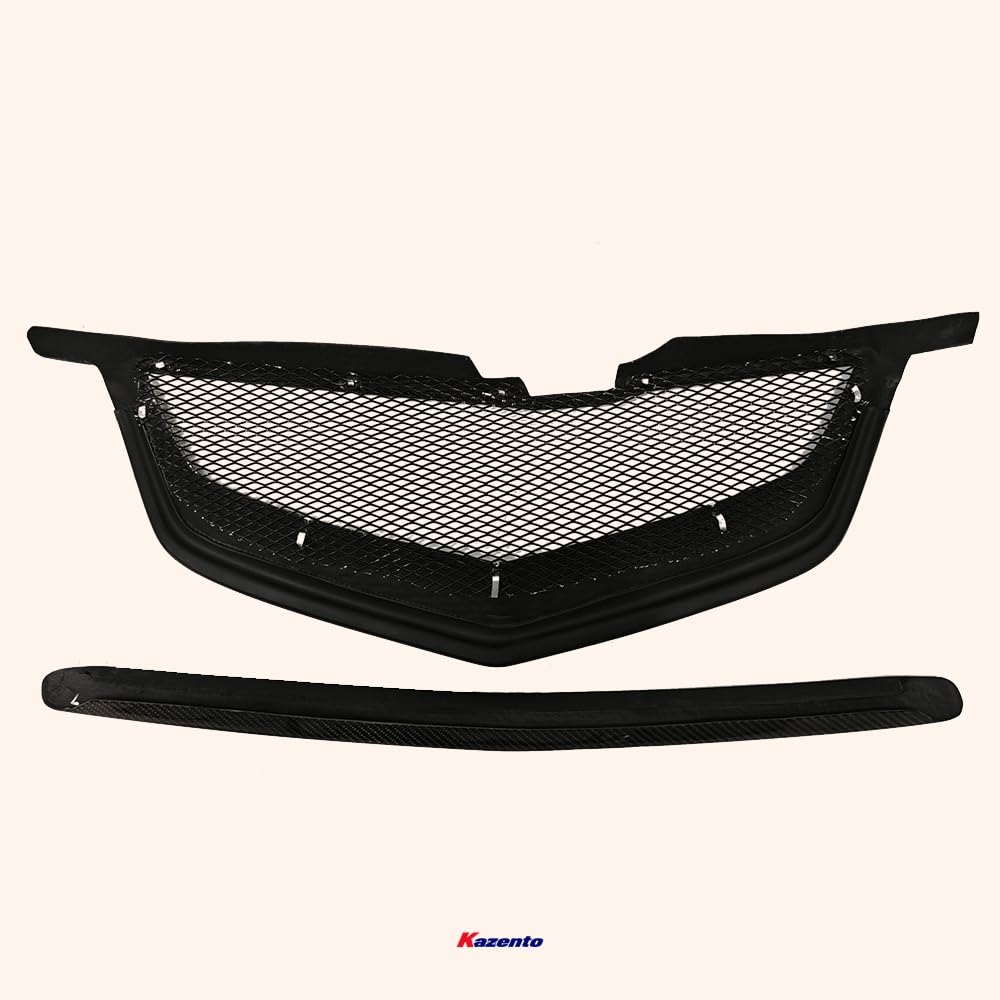 Kazento For Acura TL 2004-2006 Carbon Fiber Front KZ Bumper Hood Grille Cover Car Body Kit