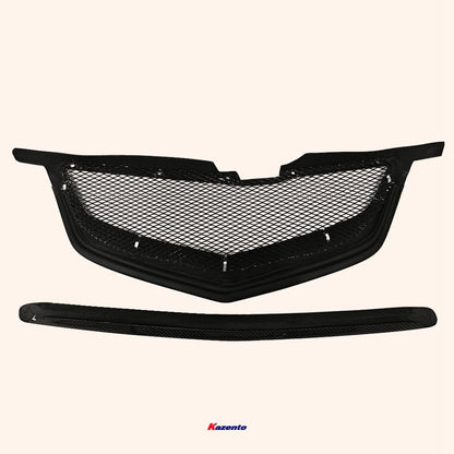 Kazento For Acura TL 2004-2006 Carbon Fiber Front KZ Bumper Hood Grille Cover Car Body Kit