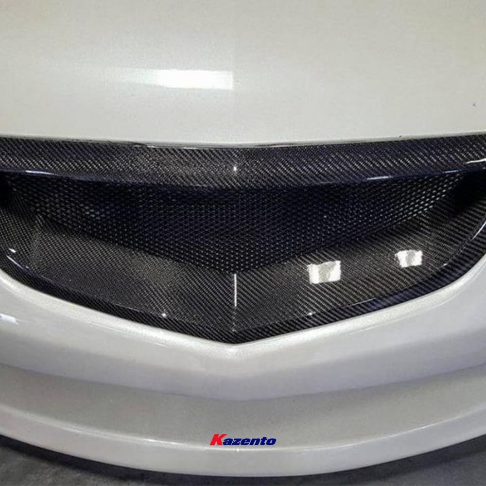 Kazento For Acura TL 2004-2006 Carbon Fiber Front KZ Bumper Hood Grille Cover Car Body Kit