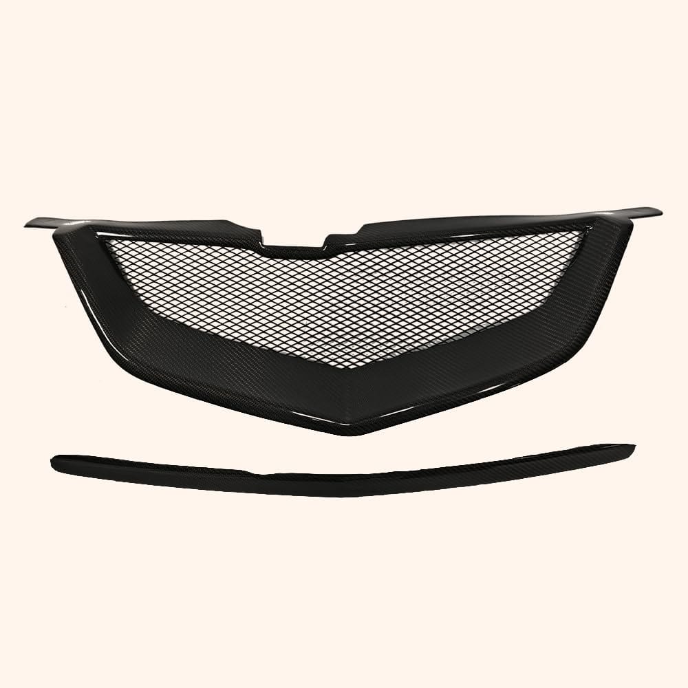 Kazento For Acura TL 2004-2006 Carbon Fiber Front KZ Bumper Hood Grille Cover Car Body Kit