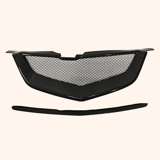 Kazento For Acura TL 2004-2006 Carbon Fiber Front KZ Bumper Hood Grille Cover Car Body Kit
