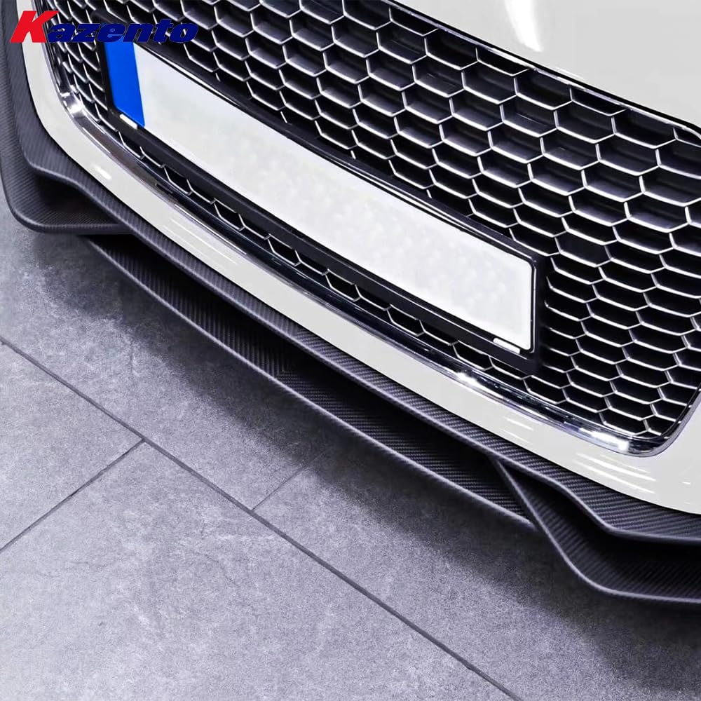 Kazento For Audi R8 V10 2016-18 Coupe CAP Style Carbon Fiber Front Bumper Lip 4pcs Kazento Carbon Parts 车身侧板 R8V1618-FL-3P-CAP-CF