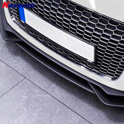 Kazento For Audi R8 V10 2016-18 Coupe CAP Style Carbon Fiber Front Bumper Lip 4pcs Kazento Carbon Parts 车身侧板 R8V1618-FL-3P-CAP-CF