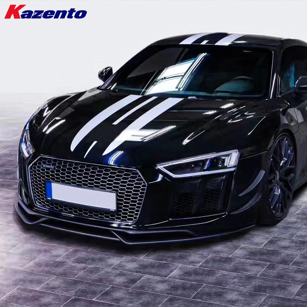Kazento For Audi R8 V10 2016-18 Coupe CAP Style Carbon Fiber Front Bumper Lip 4pcs Kazento Carbon Parts 车身侧板 R8V1618-FL-3P-CAP-CF