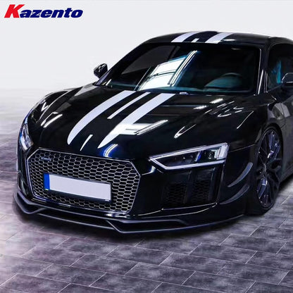Kazento For Audi R8 V10 2016-18 Coupe CAP Style Carbon Fiber Front Bumper Lip 4pcs Kazento Carbon Parts 车身侧板 R8V1618-FL-3P-CAP-CF