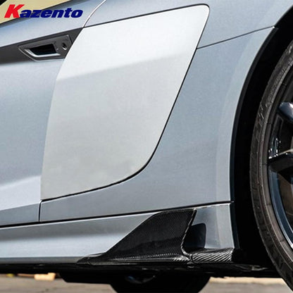 Kazento For Audi R8 V10 2016-18 Coupe CAP Style Carbon Fiber Side Skirts Add On Spats Kazento Carbon Parts 车身侧板 R8V1618-SS-ADD-CAP-CF