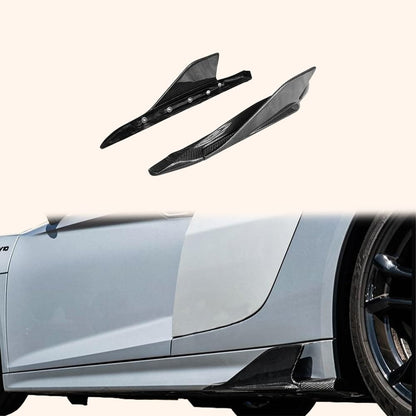 Kazento For Audi R8 V10 2016-18 Coupe CAP Style Carbon Fiber Side Skirts Add On Spats Kazento Carbon Parts 车身侧板 R8V1618-SS-ADD-CAP-CF