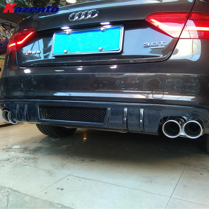 Kazento For Audi RS5 Coupe 2012-15 KZB Style Carbon Fiber Rear Bumper Diffuser Lip Kazento Carbon Parts 车身侧板 RS512-DIF-KZB-CF