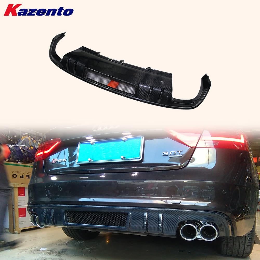 Kazento For Audi RS5 Coupe 2012-15 KZB Style Carbon Fiber Rear Bumper Diffuser Lip