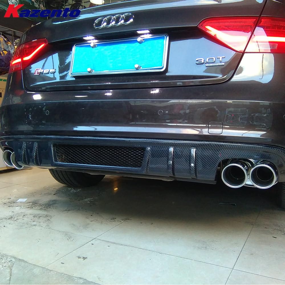 Kazento For Audi RS5 Coupe 2012-15 KZB Style Carbon Fiber Rear Bumper Diffuser Lip