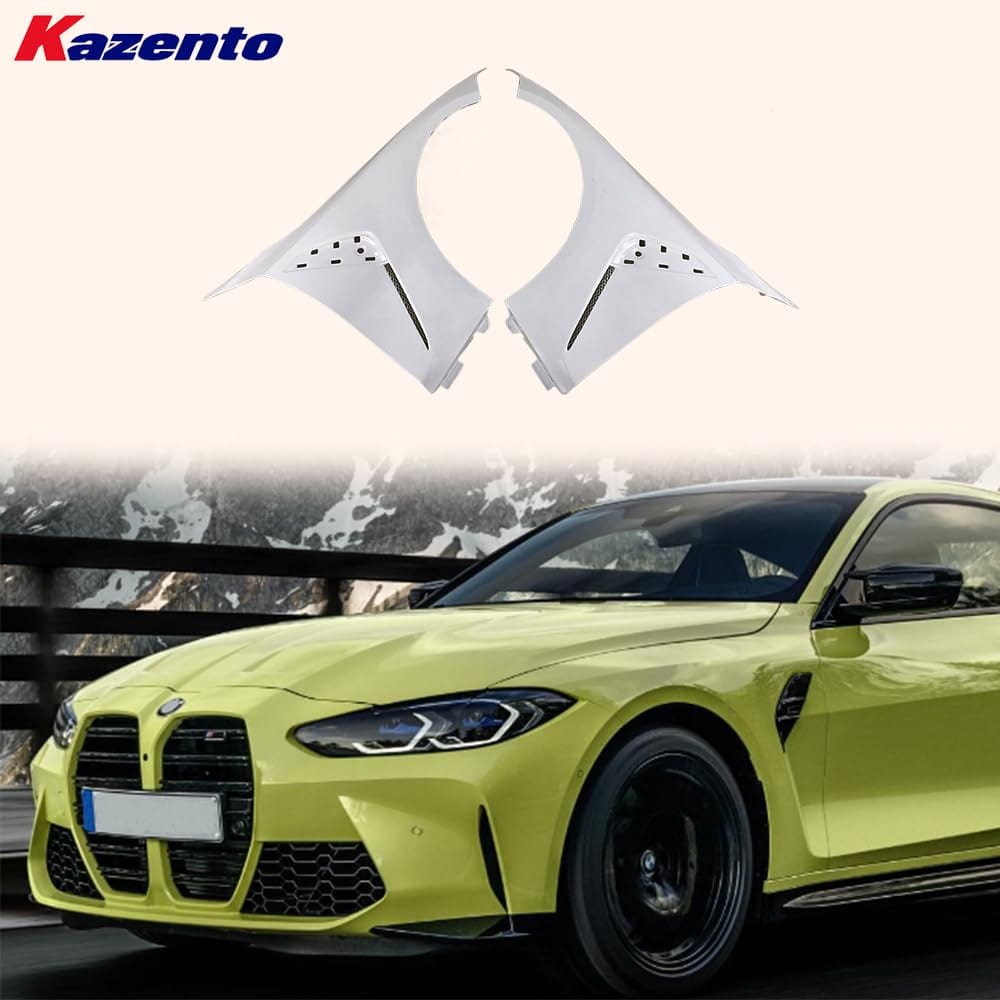 Kazento For BMW 2021+ G80 M3 2 Door OEM Style Fiberglass Unpaint Vented Front Fender Kazento Carbon Parts 车身侧板 G80M3-FF-OE-FRP