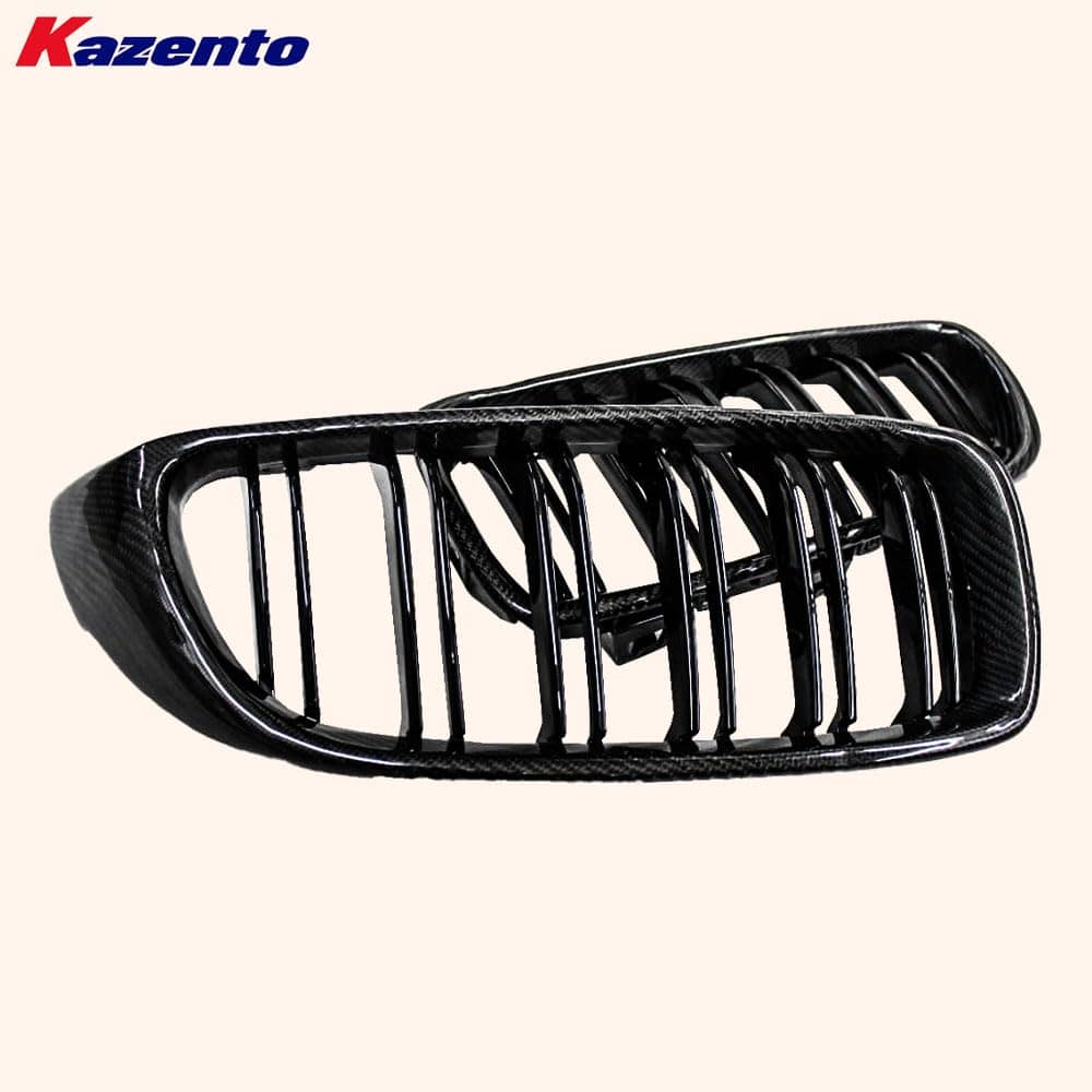 Kazento For BMW 4 Series 2014-20 F32 F33 F36 Carbon KZ Style Front Center Grille Replace Kazento Carbon Parts 车身侧板 F32F33F36-FG-KZ-CF