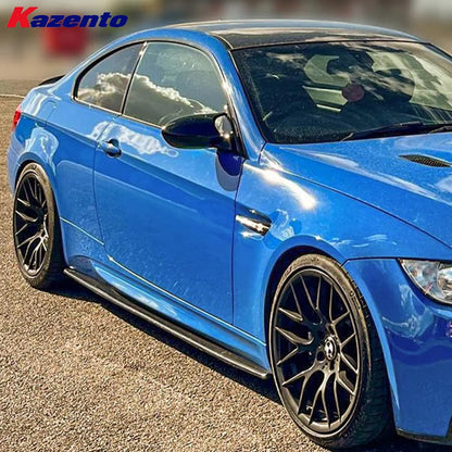 Kazento For BMW E92 E93 M3 Coupe Convertible 08-12 KZ Carbon Fiber Side Skirt Extenstion Kazento Carbon Parts 车身侧板 E92M3-SSX-KZ-CF