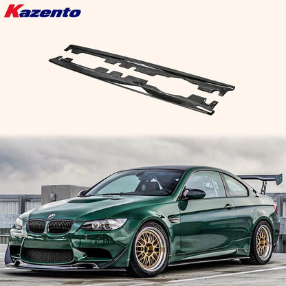 Kazento For BMW E92 E93 M3 Coupe Convertible 08-12 KZ Carbon Fiber Side Skirt Extenstion Kazento Carbon Parts 车身侧板 E92M3-SSX-KZ-CF