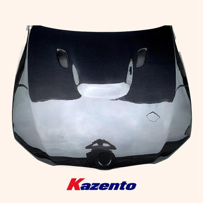 Kazento For BMW E92 M3 2 Door Coupe 11-13  Honeycomb Carbon KZ Front Bumper Hood Bonnet Kazento Carbon Parts 引擎盖 E92M3-HOOD-KZ-HCF