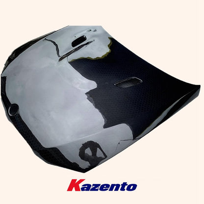 Kazento For BMW E92 M3 2 Door Coupe 11-13  Honeycomb Carbon KZ Front Bumper Hood Bonnet Kazento Carbon Parts 引擎盖 E92M3-HOOD-KZ-HCF