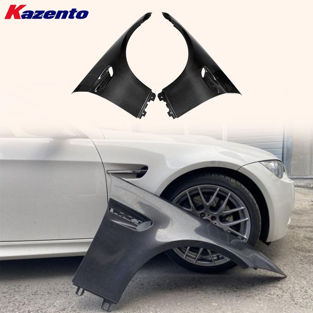 Kazento For BMW E92 Real M3 OE Style Front Bumper Hood Fender Pair Carbon Fiber
