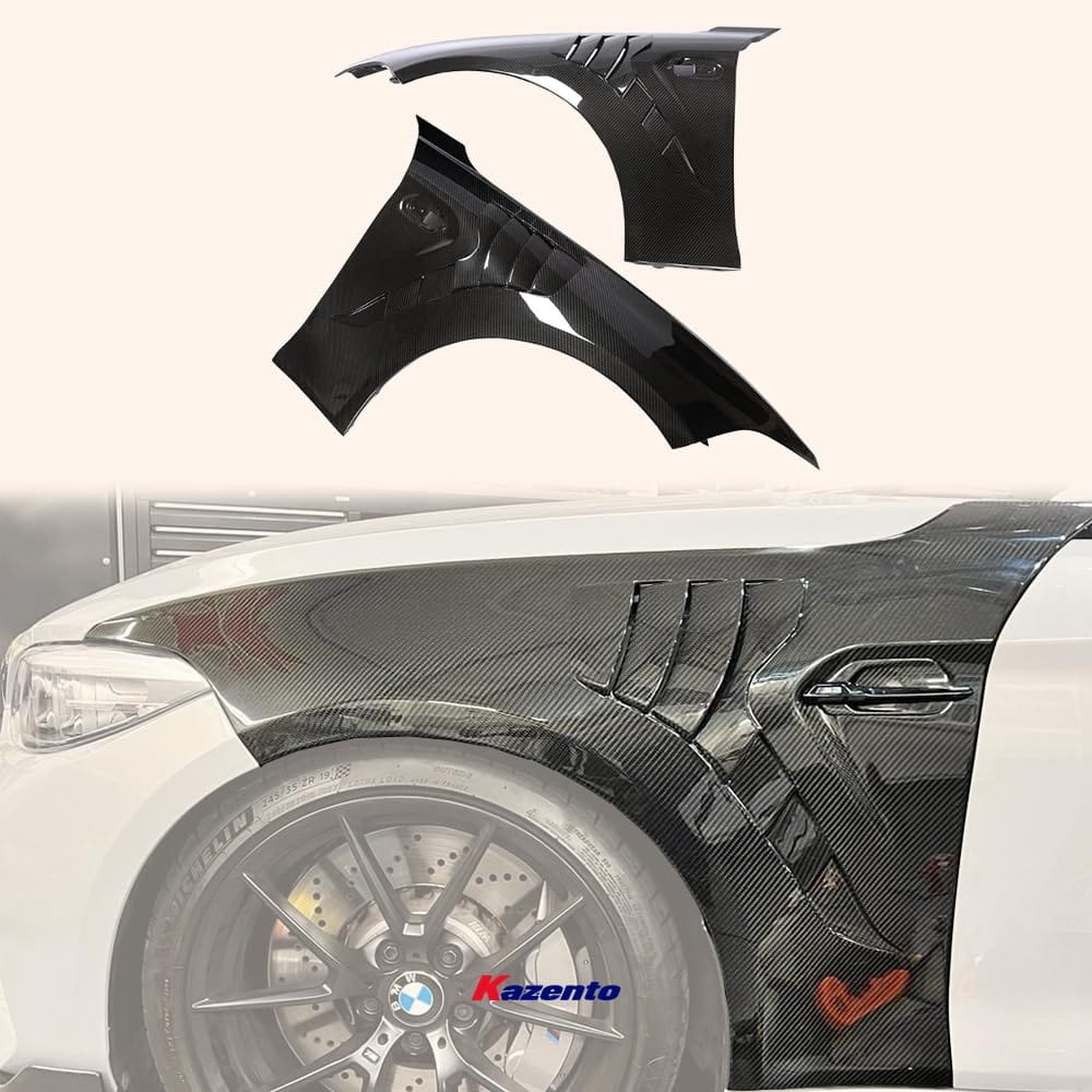 Kazento For BMW F87 M2 M2C Vented Style Carbon Fiber Front Bumper Hood Fender Pair