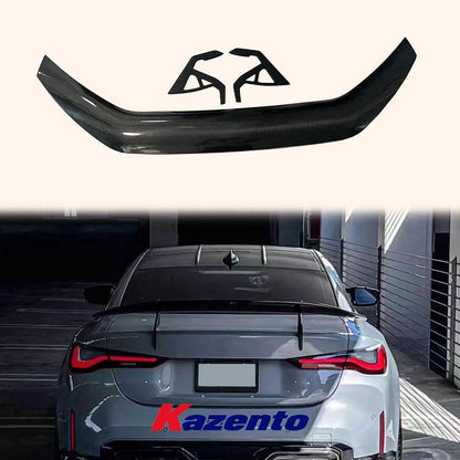 Kazento For BMW G80 M3 G82 M4 AD Style Dry Carbon Fiber Rear Trunk Spoiler Wing Set Kazento Carbon Parts 车身侧板 G82-RS-ADW-DCF