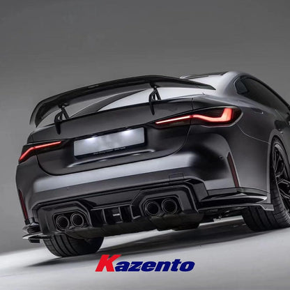 Kazento For BMW G80 M3 G82 M4 AD Style Dry Carbon Fiber Rear Trunk Spoiler Wing Set