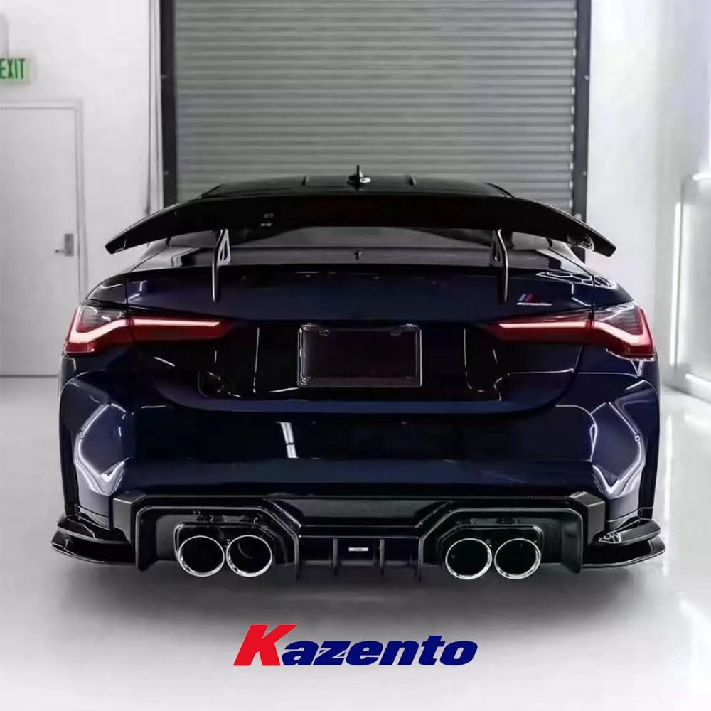 Kazento For BMW G80 M3 G82 M4 AD Style Dry Carbon Fiber Rear Trunk Spoiler Wing Set