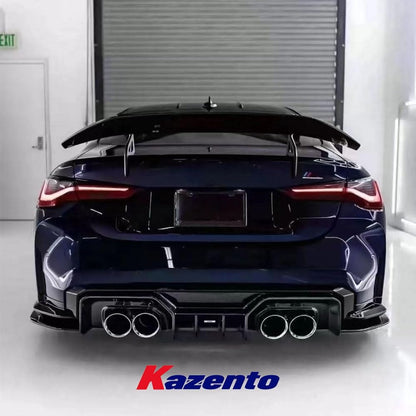Kazento For BMW G80 M3 G82 M4 AD Style Dry Carbon Fiber Rear Trunk Spoiler Wing Set