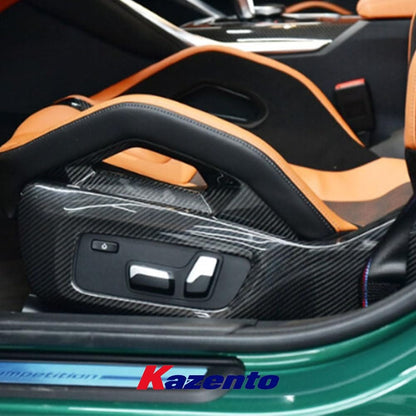 Kazento For BMW M G80 G81 G87 G82 G83 M3 M4 Dry Carbon Fiber Back Seat Cover Pair Kazento Carbon Parts 车身侧板 M3M4-SEATCO-DCF