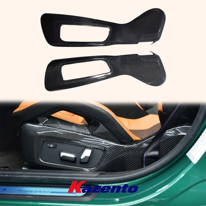 Kazento For BMW M G80 G81 G87 G82 G83 M3 M4 Dry Carbon Fiber Back Seat Cover Pair Kazento Carbon Parts 车身侧板 M3M4-SEATCO-DCF