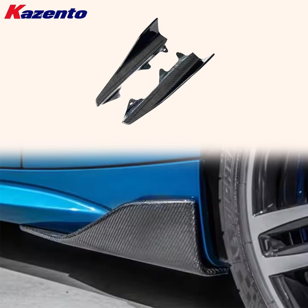 Kazento For BMW M2 F87 Coupe 2 Door 2016-21 Carbon MP Style Side Skirts Add On Spat Pair Kazento Carbon Parts 车身侧板 M2F87-SS-ADD-MP-CF