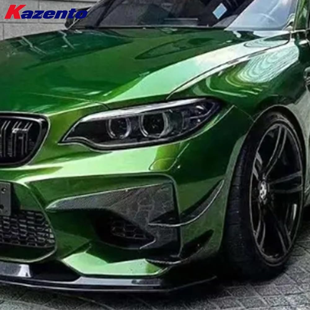 Kazento For BMW M2 F87 Coupe  2016-21 Carbon AC Style Front Bumper Side Canard Splitters