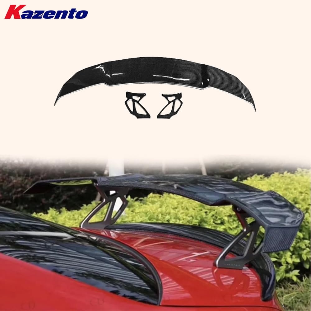 Kazento For BMW M2 F87 Coupe  2016-21 Carbon Fiber V Style Rear Trunk GT Spoiler Wing Kazento Carbon Parts 车身侧板 M2F87-RS-GT-V-CF