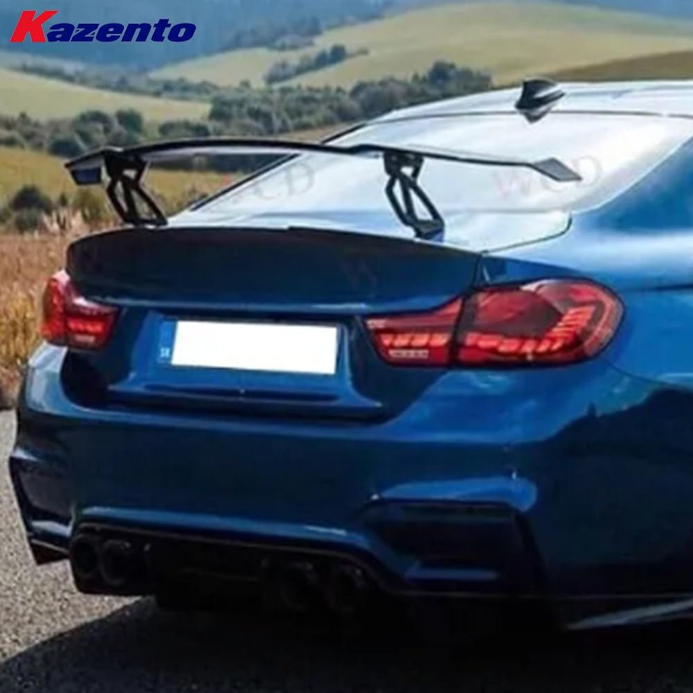 Kazento For BMW M2 F87 Coupe  2016-21 Carbon Fiber V Style Rear Trunk GT Spoiler Wing Kazento Carbon Parts 车身侧板 M2F87-RS-GT-V-CF