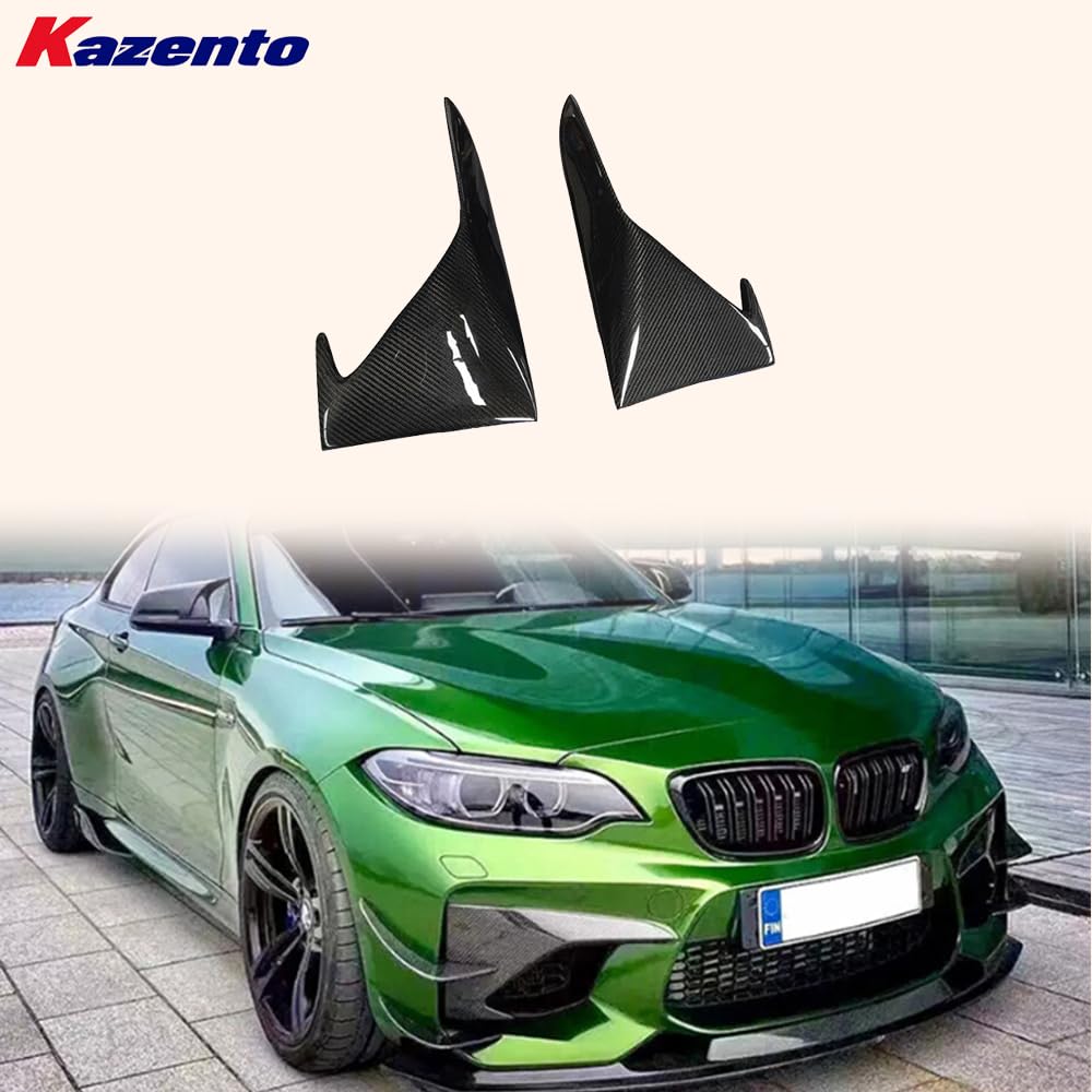 Kazento For BMW M2 F87 Coupe  2016-21 Carbon KZ Style Front Bumper Side Vents Duct Cover Kazento Carbon Parts 车身侧板 M2F87-FBVC-KZ-CF