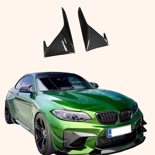 Kazento For BMW M2 F87 Coupe  2016-21 Carbon KZ Style Front Bumper Side Vents Duct Cover Kazento Carbon Parts 车身侧板 M2F87-FBVC-KZ-CF