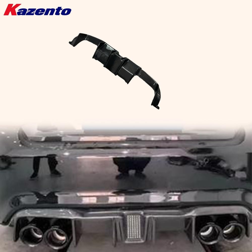 Kazento For BMW M2 F87 Coupe 2016-21 Carbon KZ Style Rear Bumper Diffuser Lip with Light