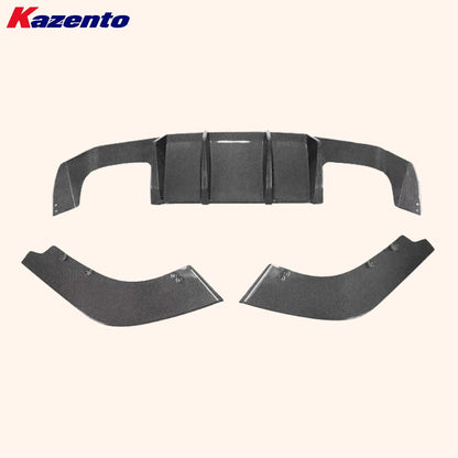 Kazento For BMW M2 F87 Coupe 2016-21 Carbon V Style Rear Bumper Diffuser Lip 3pcs Kazento Carbon Parts 车身侧板 M2F87-DIF-3P-V-CF